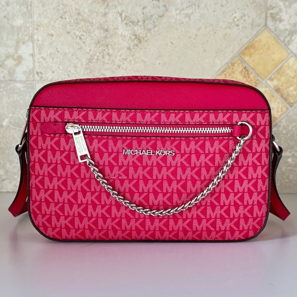 Michael Kors Jet Set Crossbody Bag MK Dark Raspberry